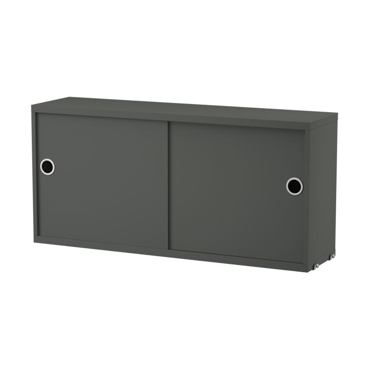 Cassettiera con ante scorrevoli String - Grigio scuro, 78x20 cm - String