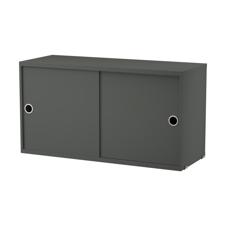 Cassettiera con ante scorrevoli String - Grigio scuro, 78x30 cm - String