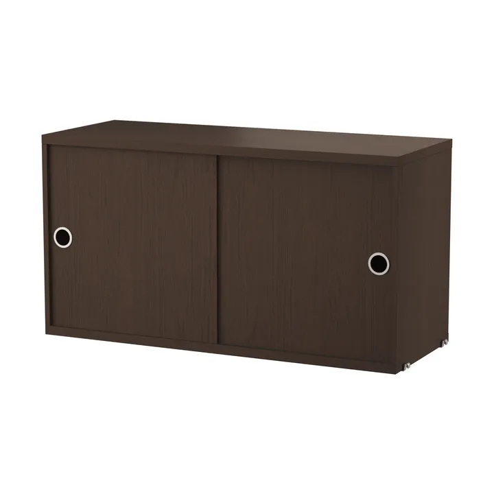 Cassettiera con ante scorrevoli String - Rovere scuro, 78x30 cm - String