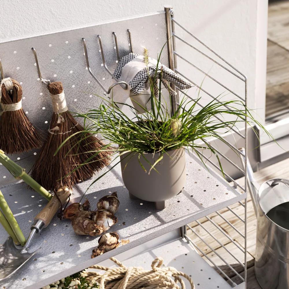 Gancio scaffale autoportante String Outdoor, acciaio inossidabile, doppio, 2 pezzi String