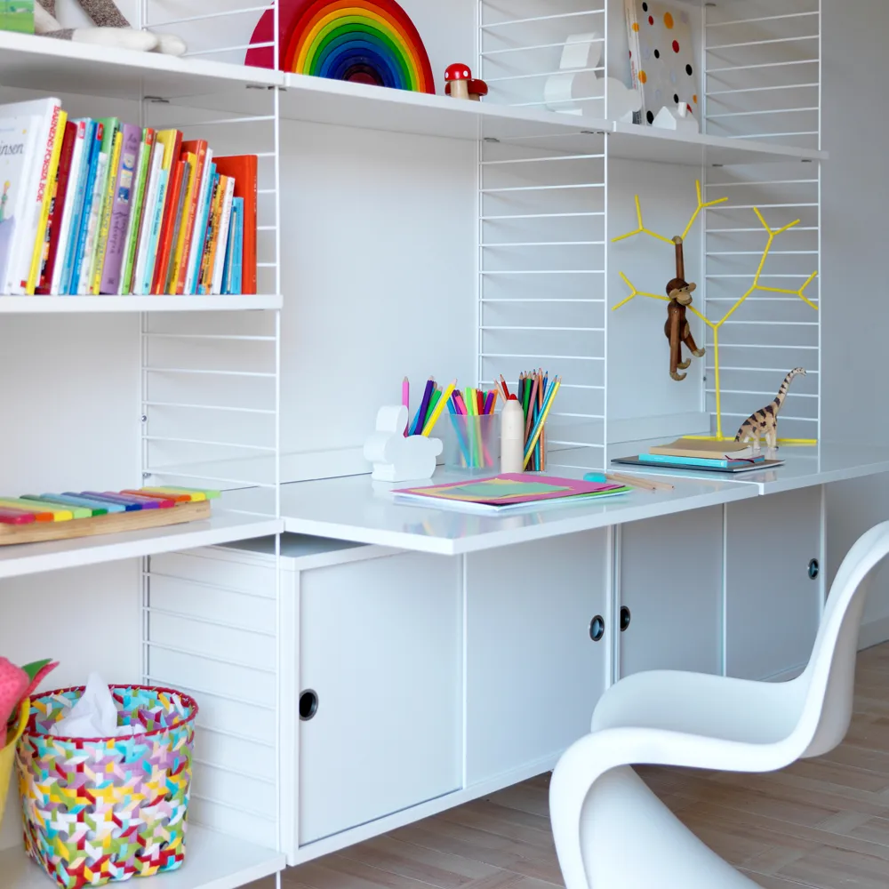 Mensola per scrivania String, Bianco, 78x58 cm String