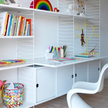 Mensola per scrivania String - Bianco, 78x58 cm - String