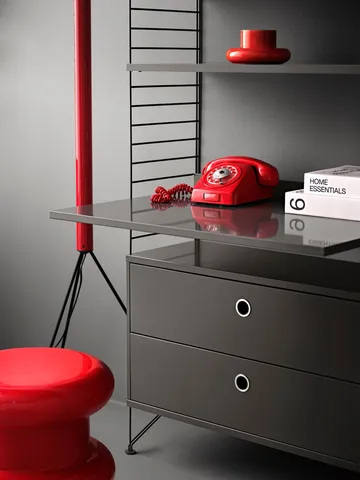 Mensola per scrivania String - Grigio scuro, 78x58 cm - String