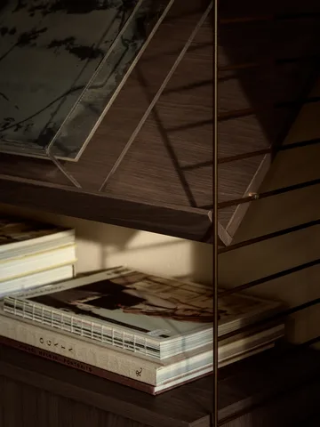 Mensola String in metallo - Marrone scuro, 58x30 cm, bordo alto - String