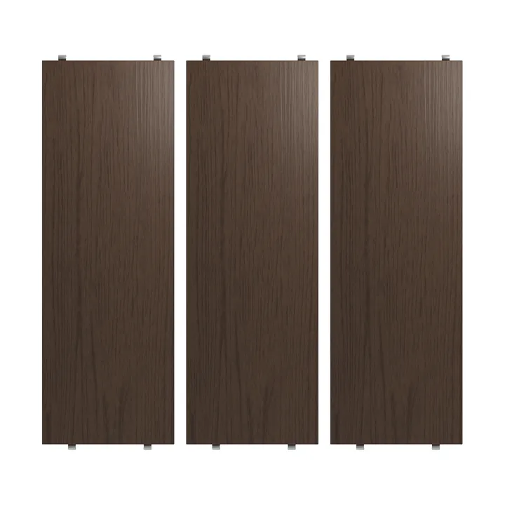 Mensola String - Rovere scuro, 58x20 cm, confezione da 3 - String