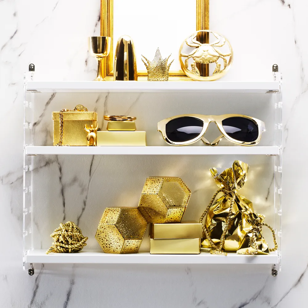 Montante da parete String Plex, trasparente, 50x30 cm, 1 pezzo String