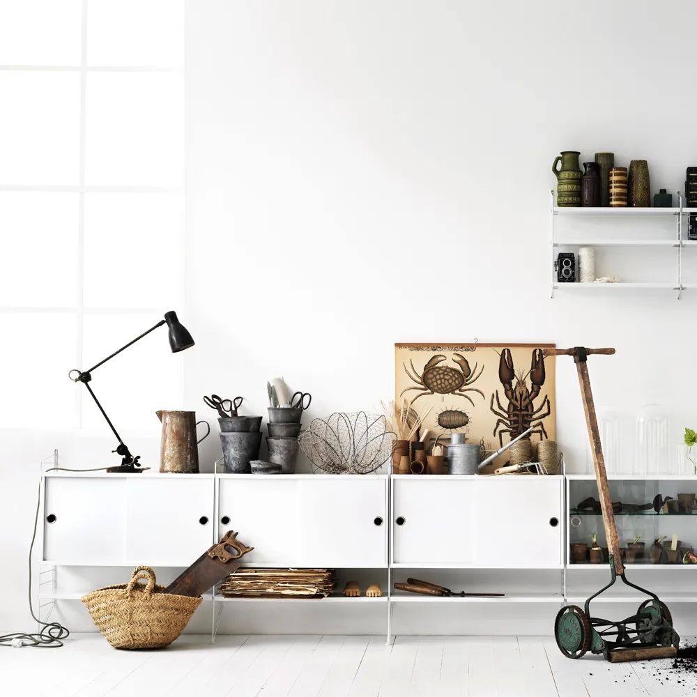 Montante laterale mensola String, Beige, 50x20 cm, 2 pezzi String