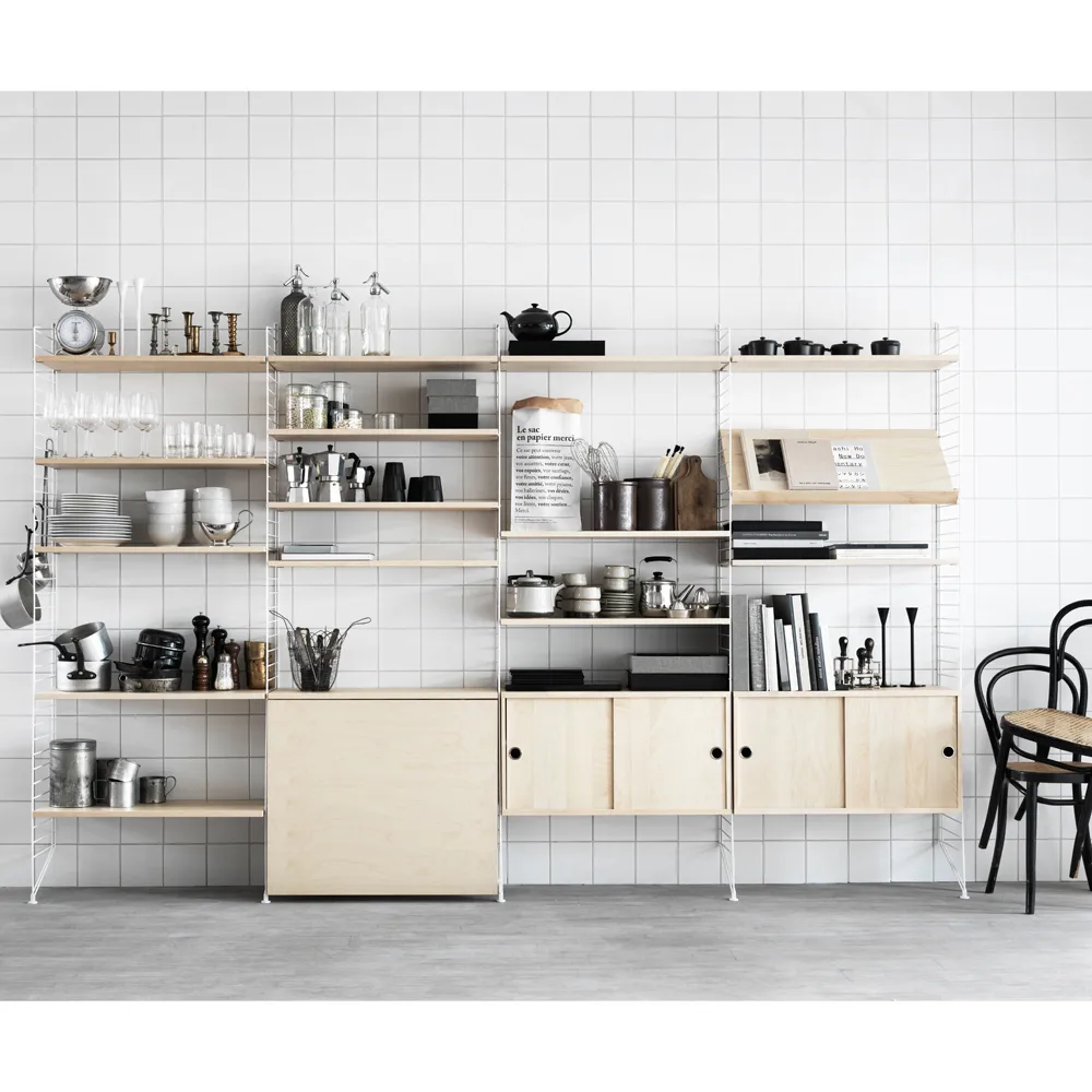 Montante laterale mensola String, Beige, 50x20 cm, 2 pezzi String