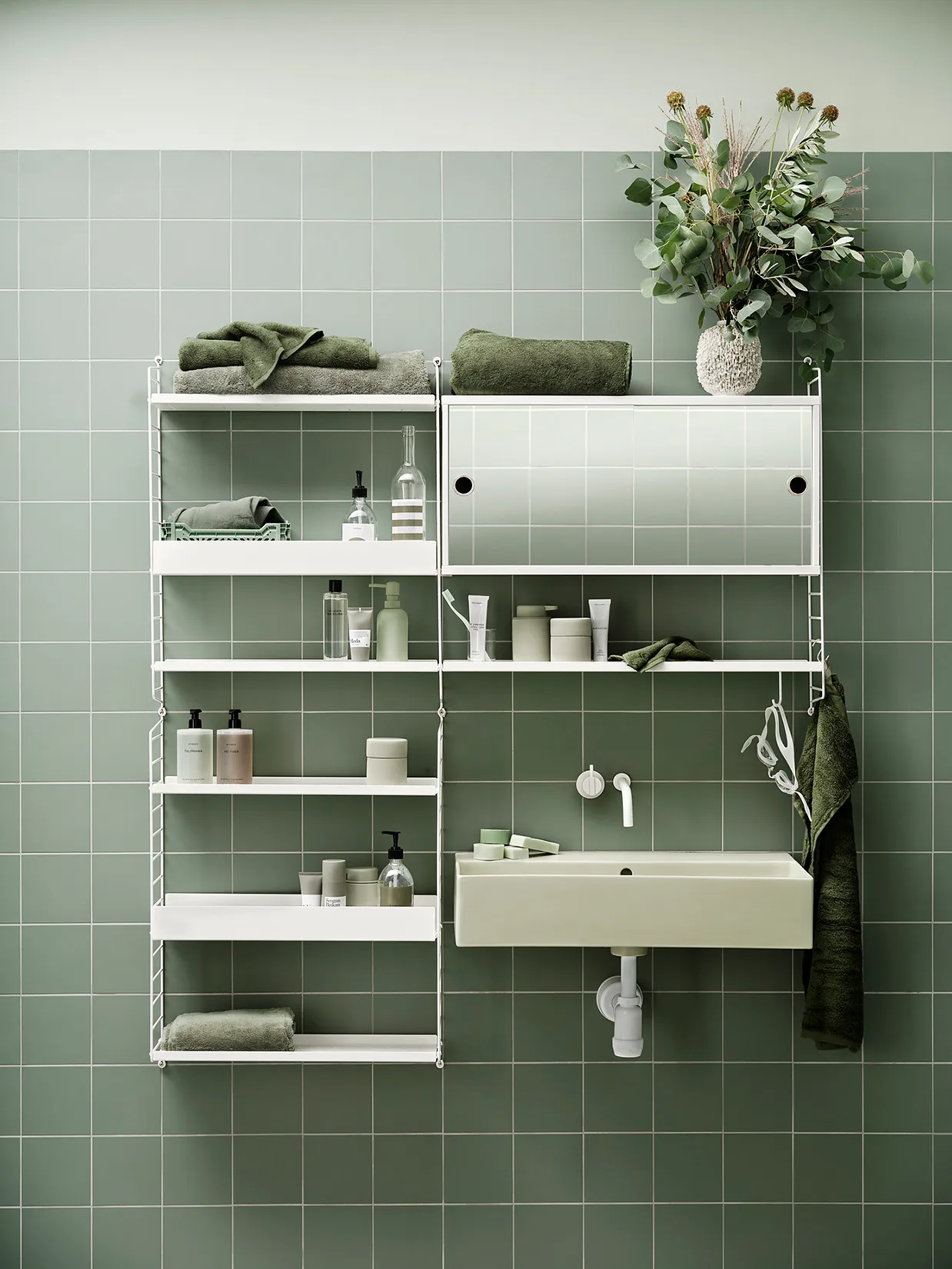 Montante laterale mensola String, Bianco, 75x20 cm, 2 pezzi String