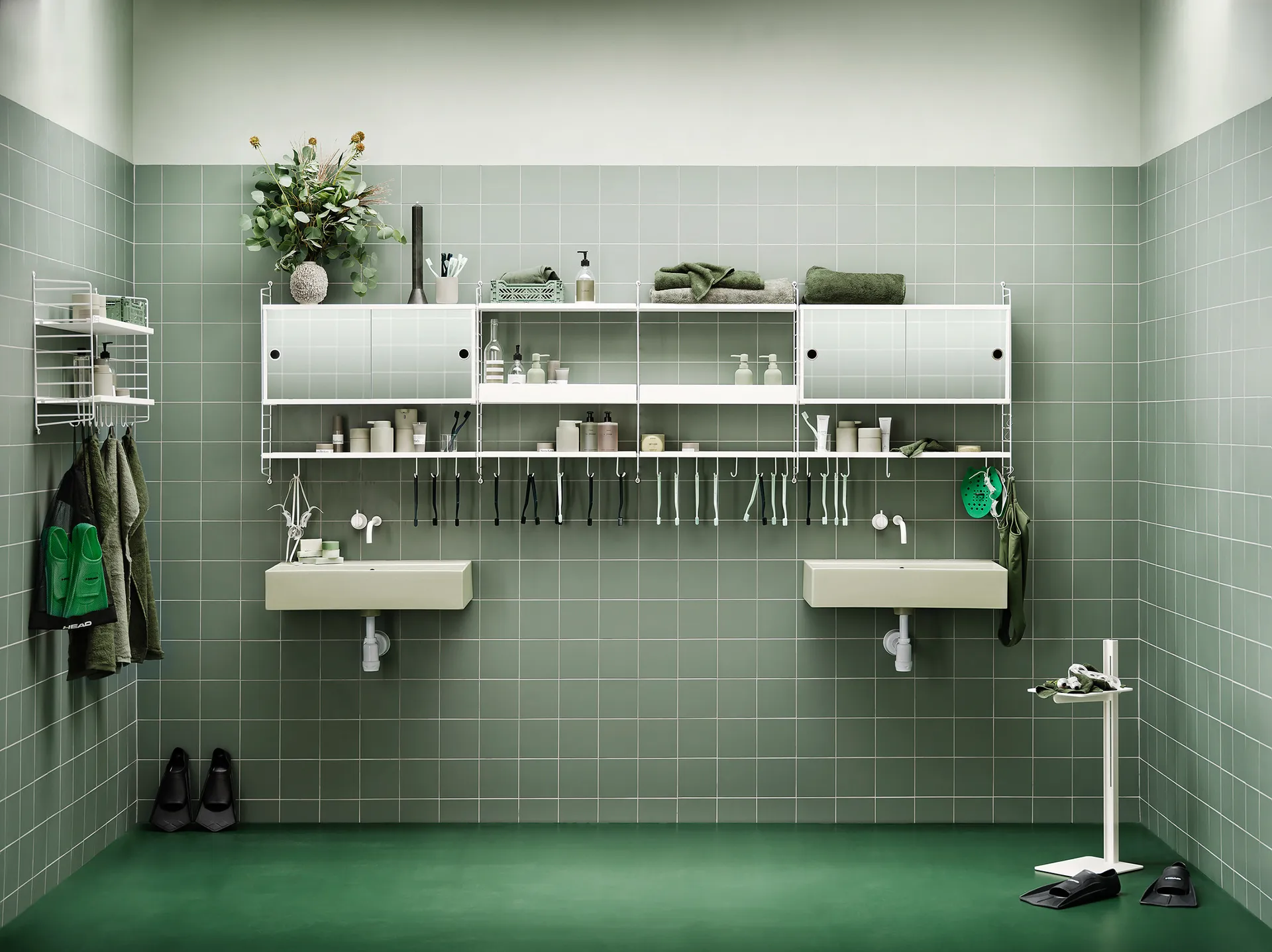 Montante laterale mensola String, Bianco, 75x20 cm, 2 pezzi String