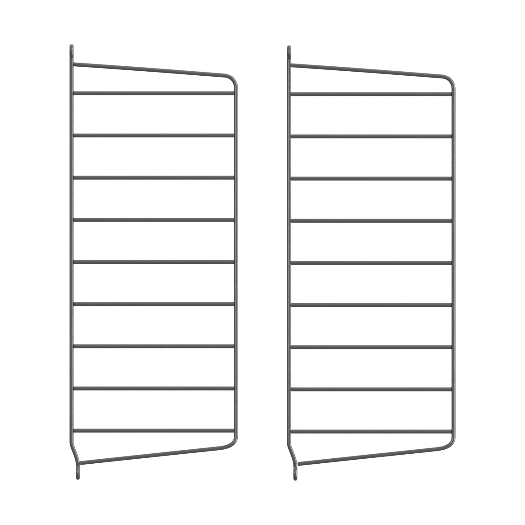 Montante laterale mensola String, Grigio scuro, 50x20 cm, 2 pezzi String