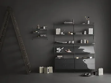 Montante laterale mensola String - Grigio scuro, 75x20 cm, 1 pezzo - String