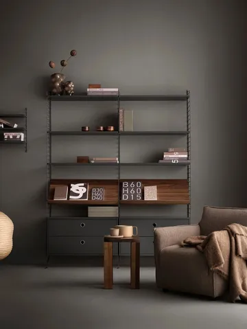 Montante laterale mensola String - Grigio scuro, 75x20 cm, 2 pezzi - String