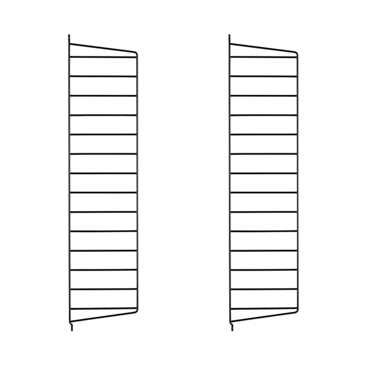 Montante laterale mensola String - nero, 75x20 cm, 2 pezzi - String