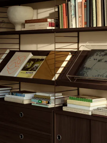 Portariviste in filo metallico String - Marrone scuro, 78x30 cm - String