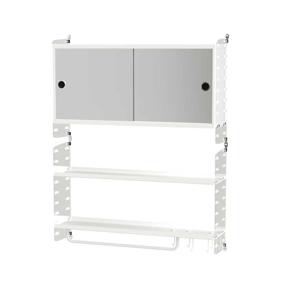 Scaffale da bagno String bianco e plex - combinazione D,  String