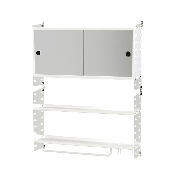 Scaffale da bagno String bianco e plex - combinazione D - String