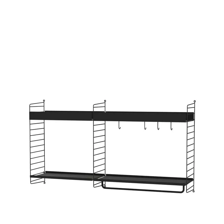 Scaffale da cucina String nero - combinazione A - String