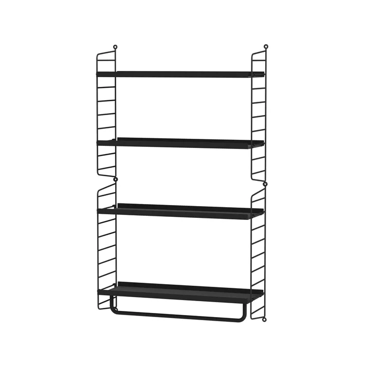 Scaffale da cucina String nero - combinazione D - String