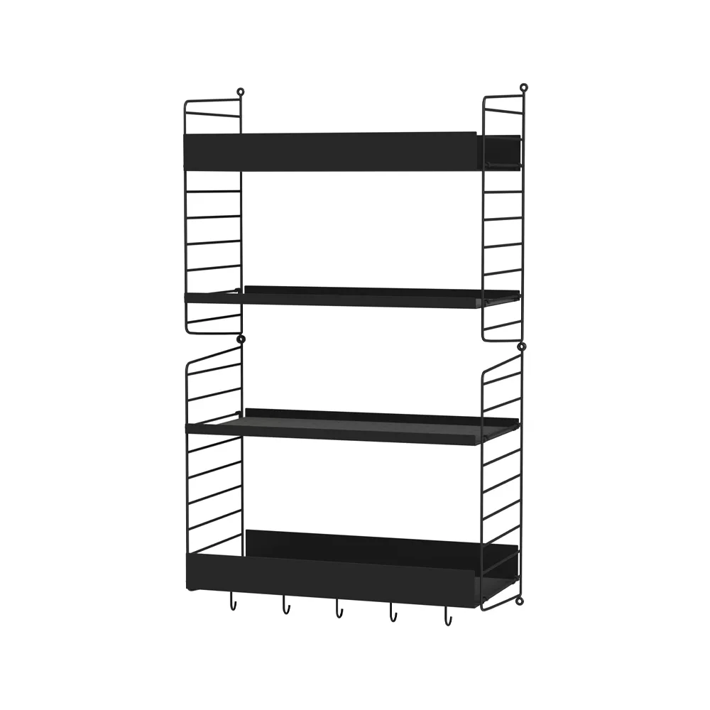 Scaffale da cucina String nero - combinazione H,  String