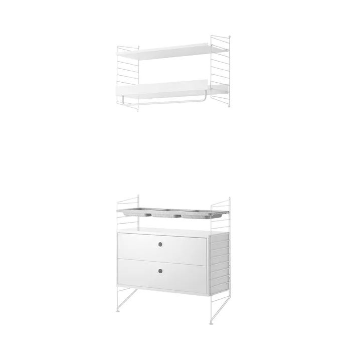 Scaffale da ingresso bianco - combinazione G - String