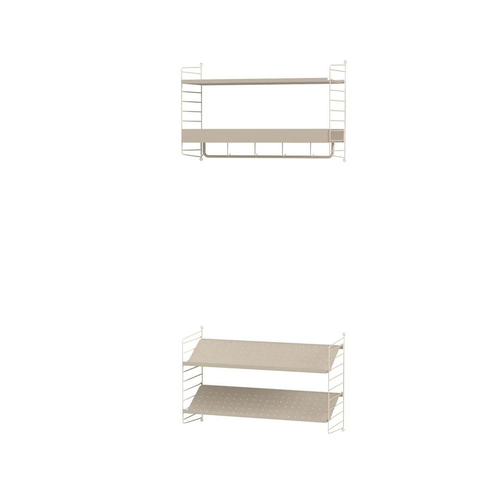 Scaffale da ingresso String beige - combinazione Q,  String