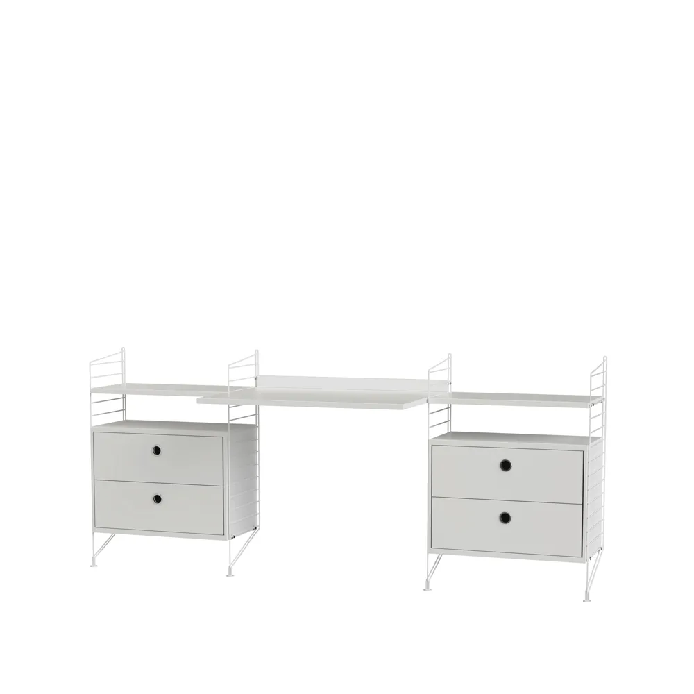 Scaffale da ingresso String bianco - combinazione C,  String