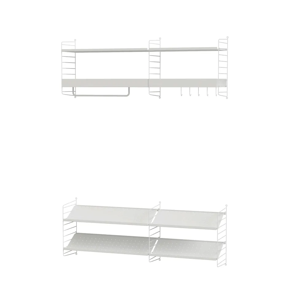 Scaffale da ingresso String bianco - combinazione H,  String
