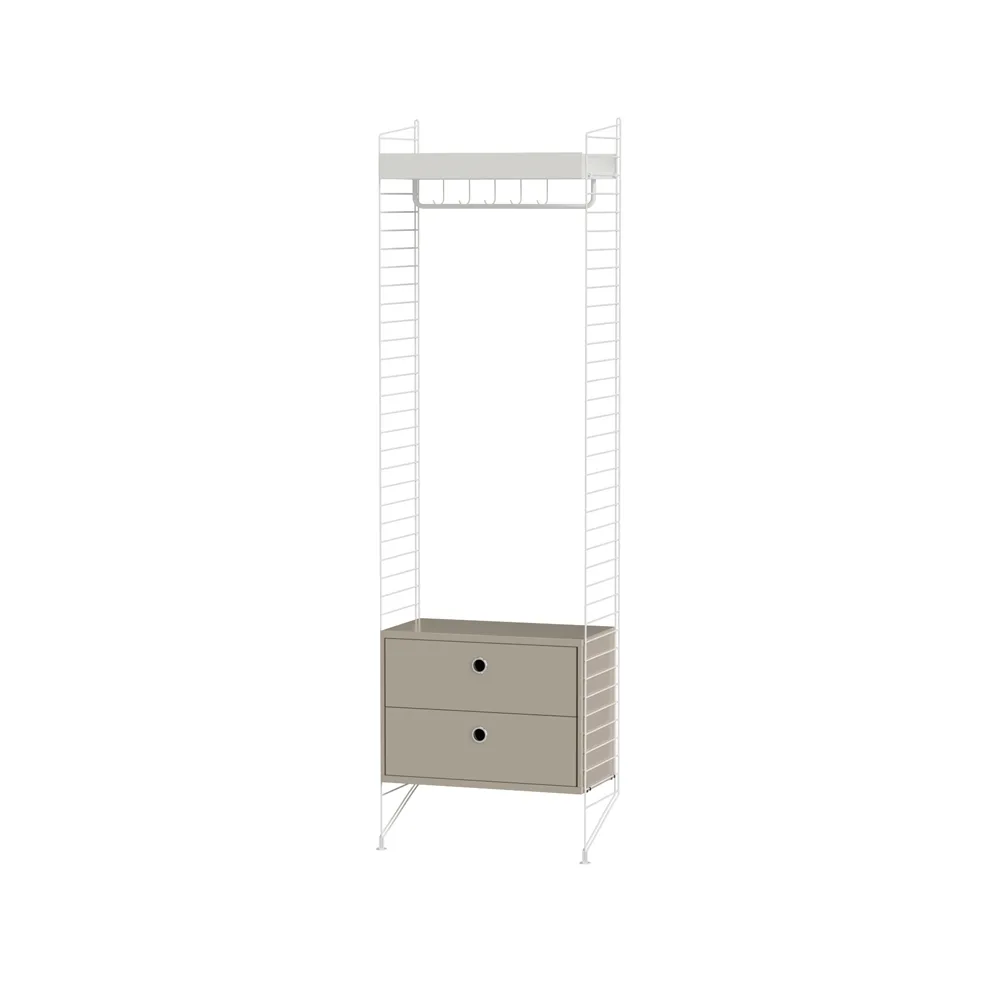 Scaffale da ingresso String bianco e beige - combinazione M,  String