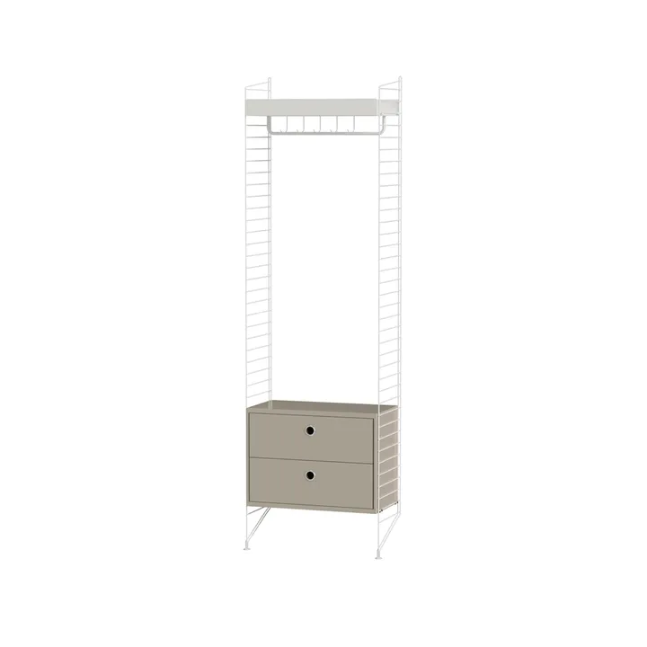 Scaffale da ingresso String bianco e beige - combinazione M - String