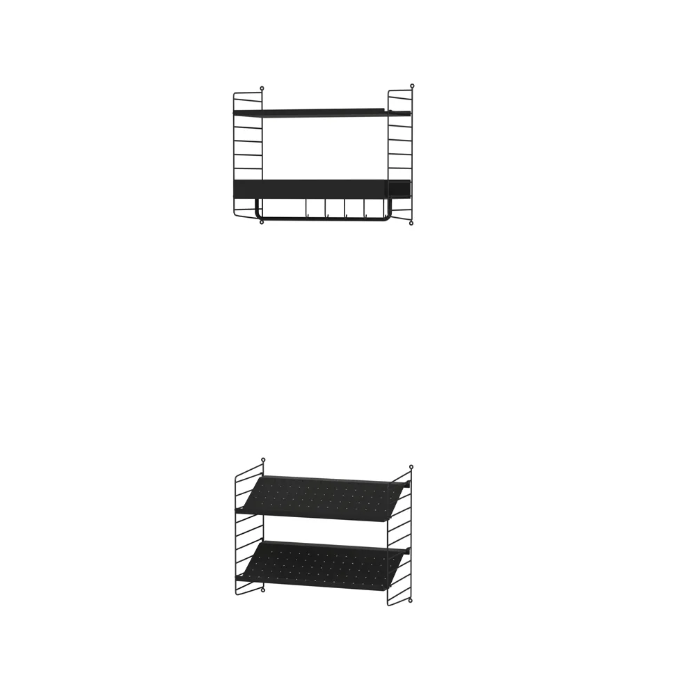 Scaffale da ingresso String nero - combinazione E,  String