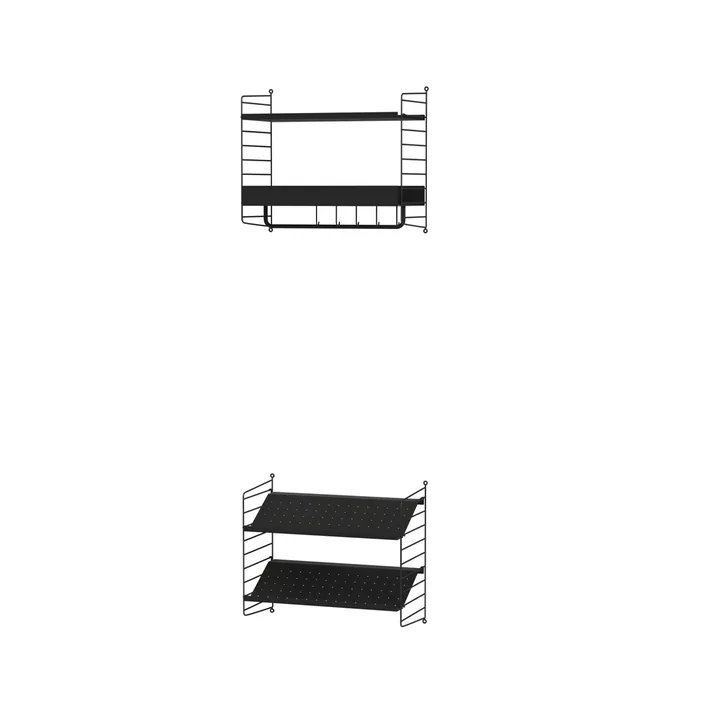 Scaffale da ingresso String nero - combinazione E - String