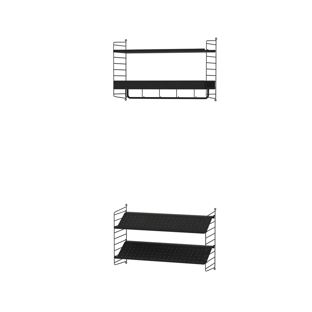 Scaffale da ingresso String nero - combinazione Q,  String