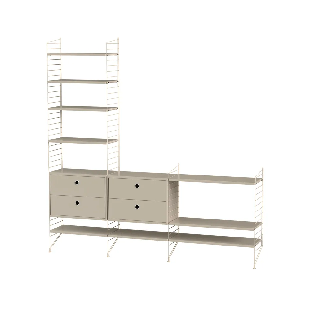 Scaffale da salotto String beige - combinazione J String