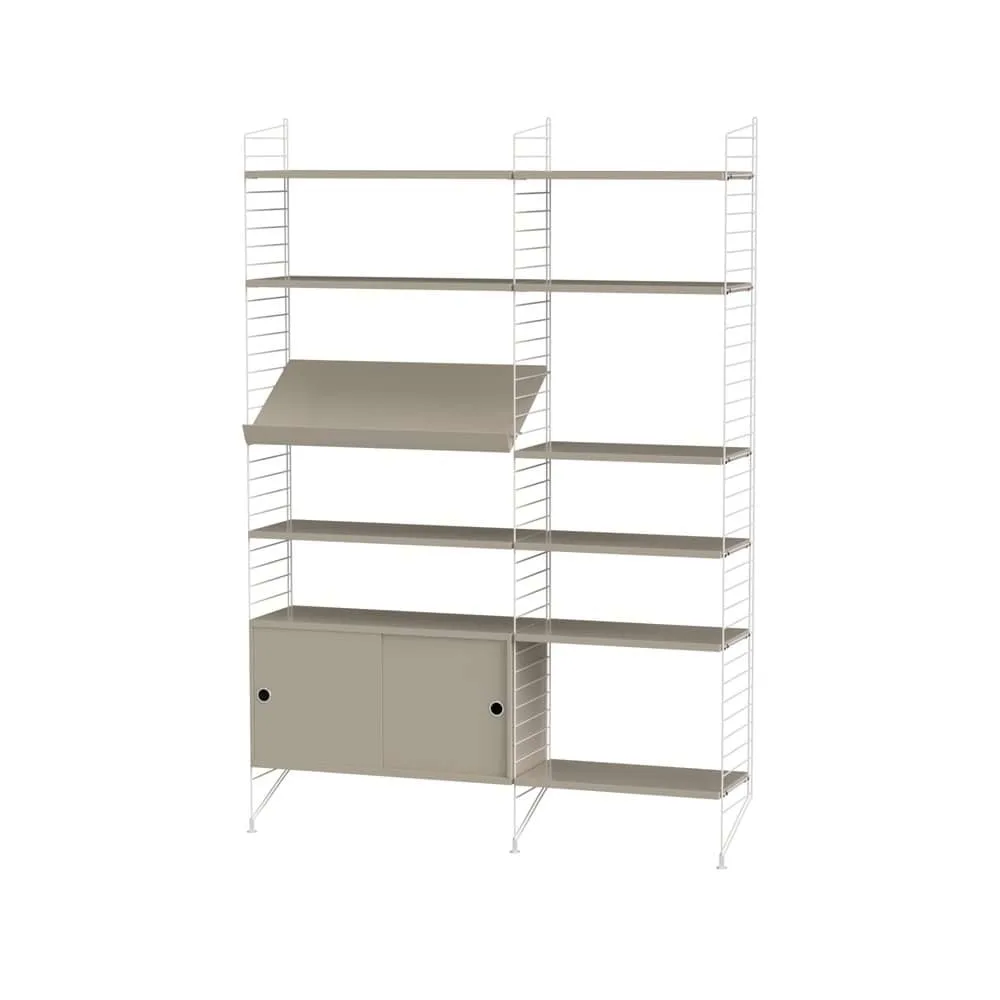 Scaffale da salotto String beige e bianco - combinazione H String