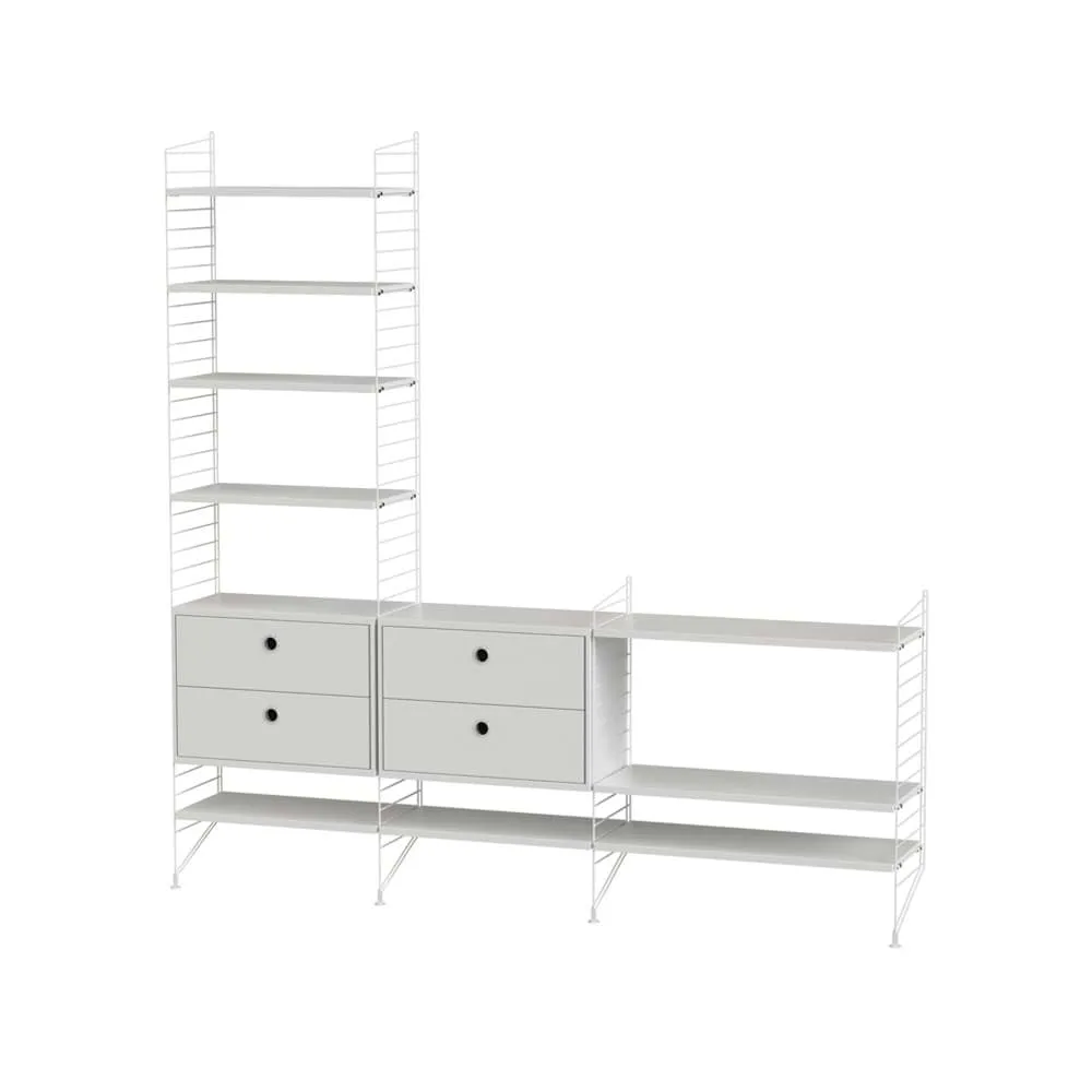 Scaffale da salotto String bianco - combinazione J String