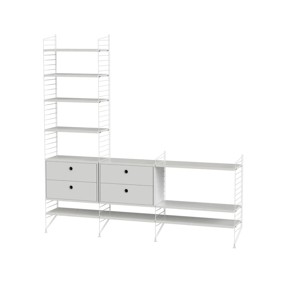 Scaffale da salotto String bianco - combinazione J String