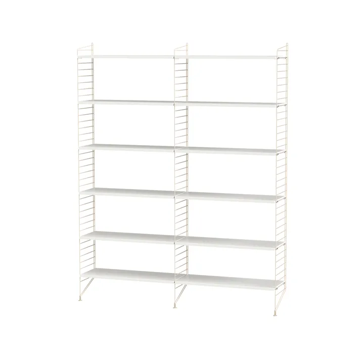 Scaffale da salotto String bianco e beige - combinazione A - String
