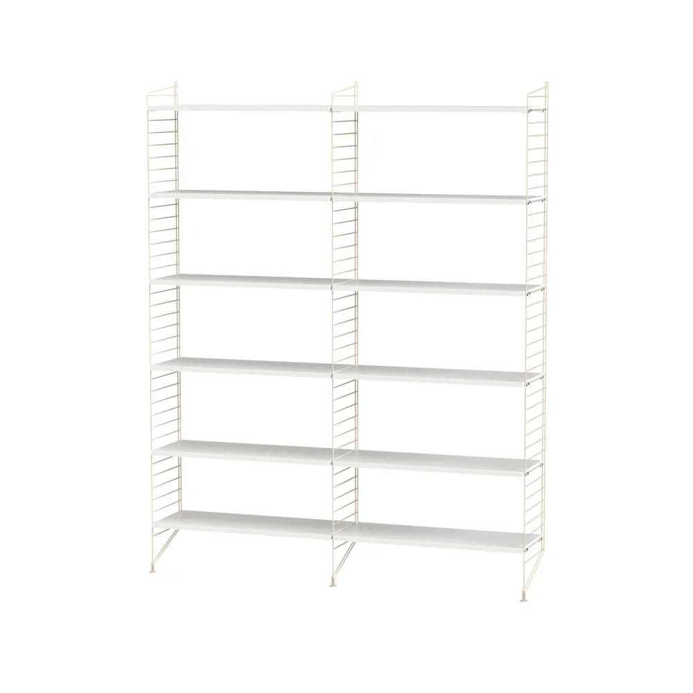 Scaffale da salotto String bianco e beige - combinazione A String