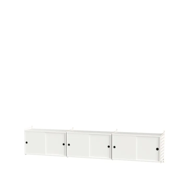 Scaffale da salotto String bianco e beige - combinazione D - String