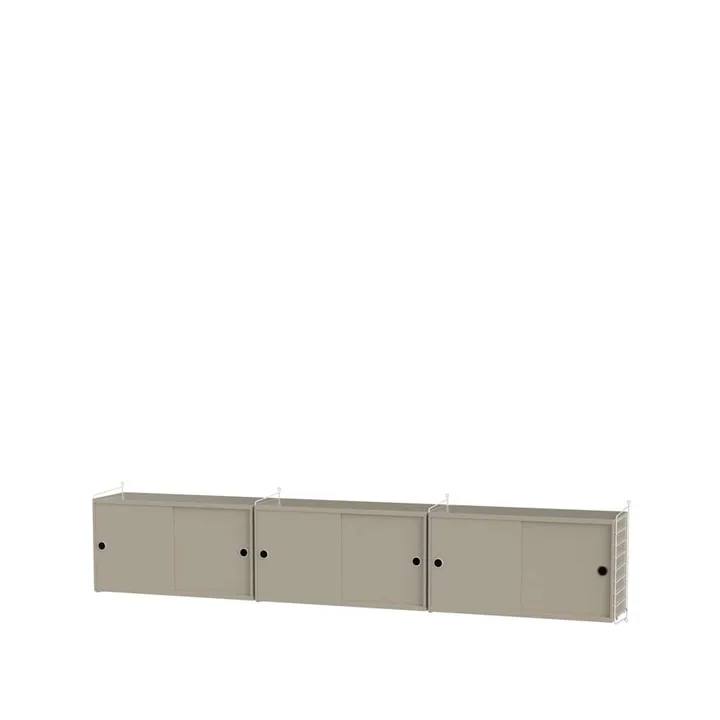 Scaffale da salotto String bianco e beige - combinazione D - String