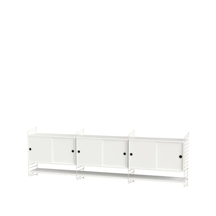 Scaffale da salotto String bianco e beige - combinazione E - String