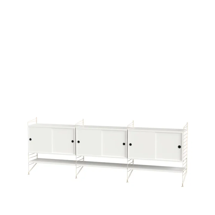 Scaffale da salotto String bianco e beige - combinazione F - String