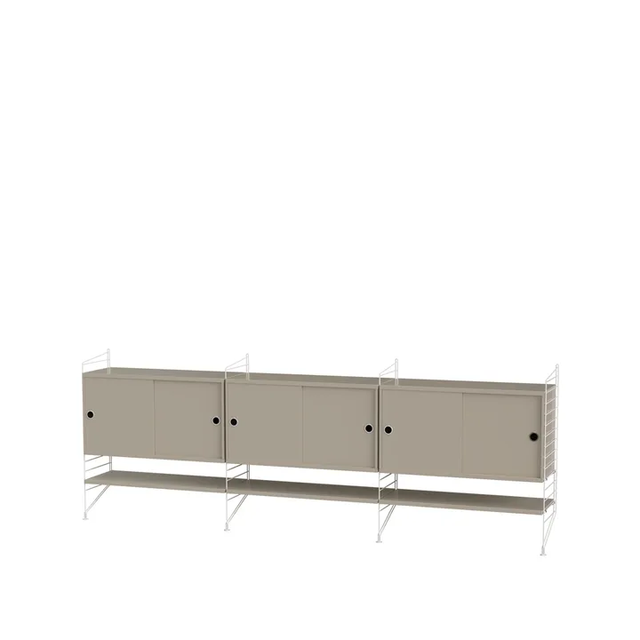 Scaffale da salotto String bianco e beige - combinazione F - String