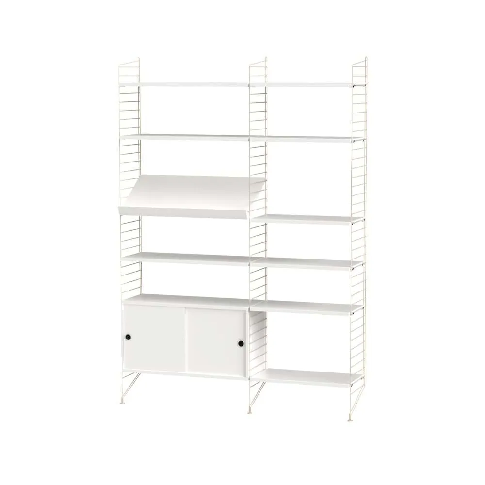 Scaffale da salotto String bianco e beige - combinazione H String