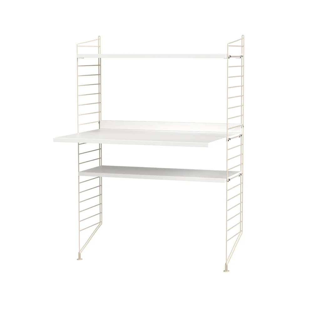 Scaffale da salotto String bianco e beige - combinazione H,  String