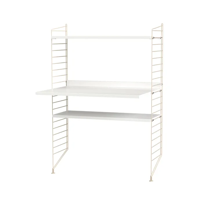 Scaffale da salotto String bianco e beige - combinazione H - String