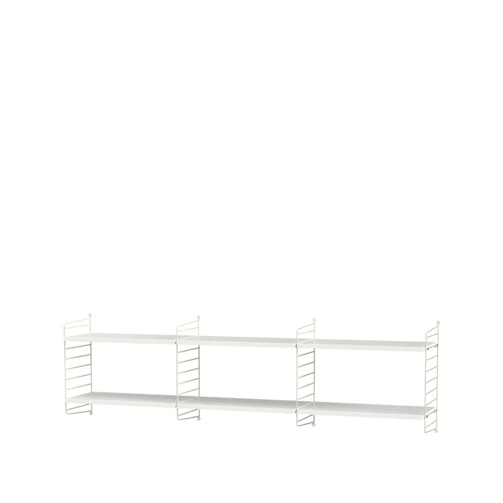 Scaffale da salotto String bianco e beige - combinazione O - String