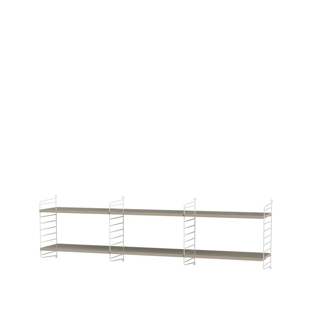 Scaffale da salotto String bianco e beige - combinazione O,  String