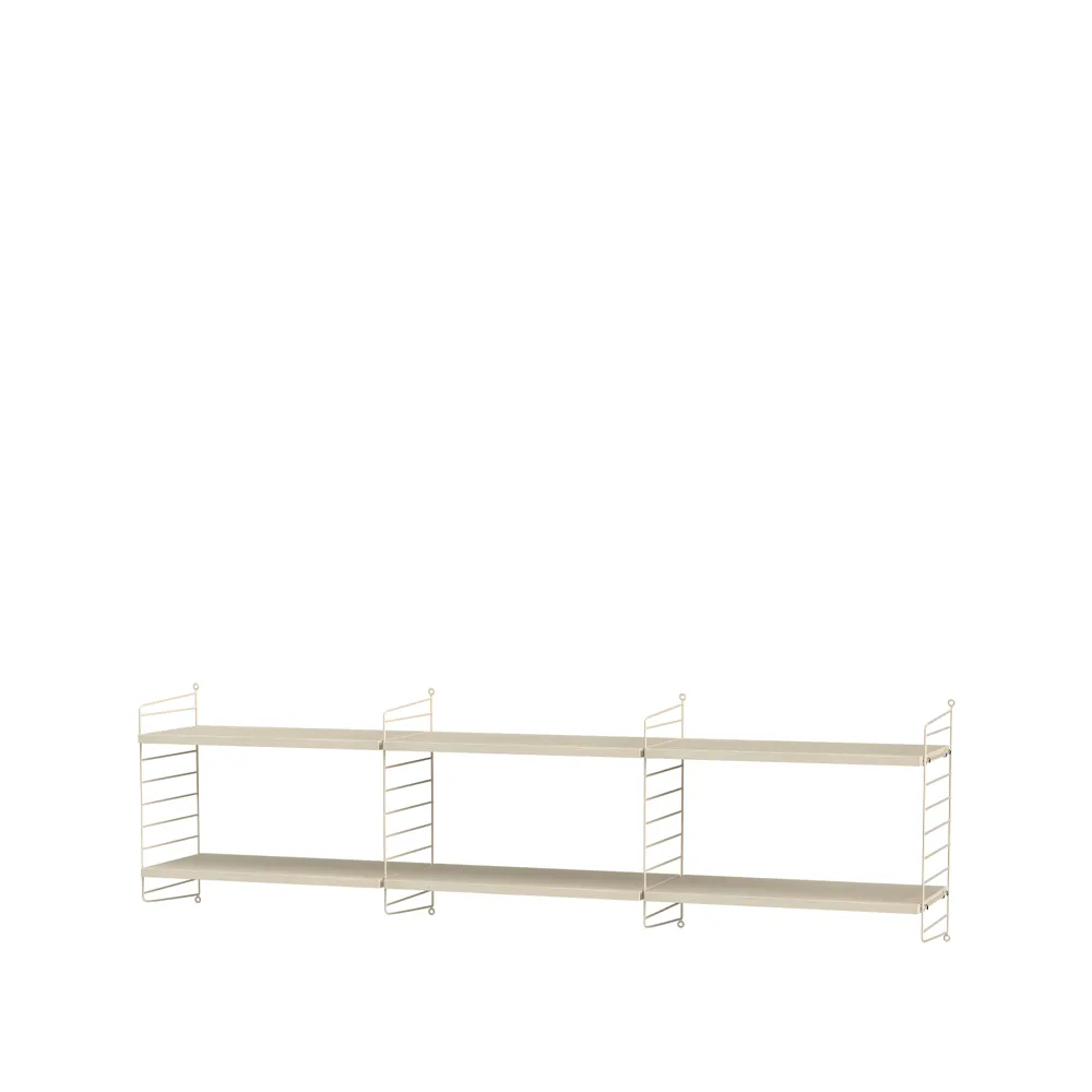 Scaffale da salotto String frassino e beige - combinazione O,  String